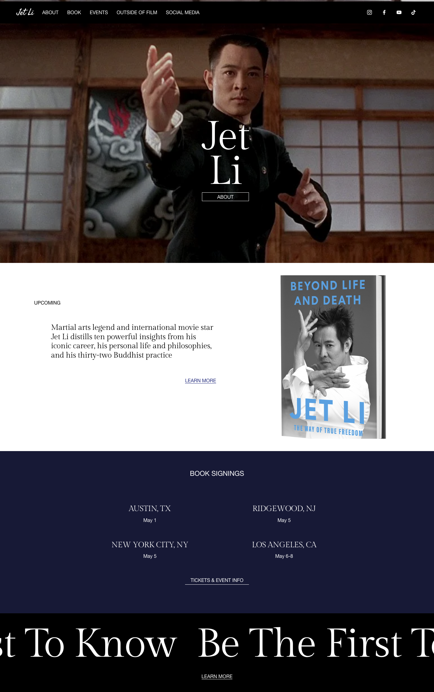 The summitstudio.com homepage today: a full-screen cinematic hero photo of Summit Studio, a book promotion, and an events section